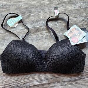 New Maidenform Wireless T-Shirt Bra Black Lace 34A